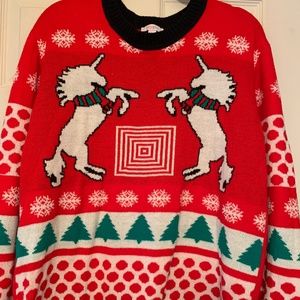Unicorn Holiday/Christmas Sweater Large